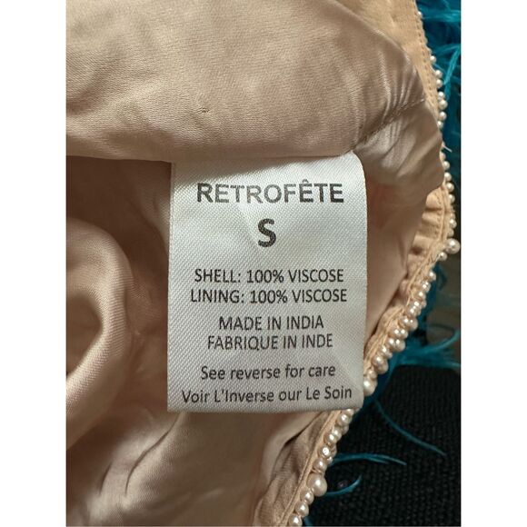 Retrofete Marin Faux Pearl-Embellished Crepe Mini Dress Pink Small $695 - Picture 12 of 13